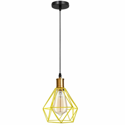 Modern Diamond Cage Pendant Light Fitting Geometric Wire Cage