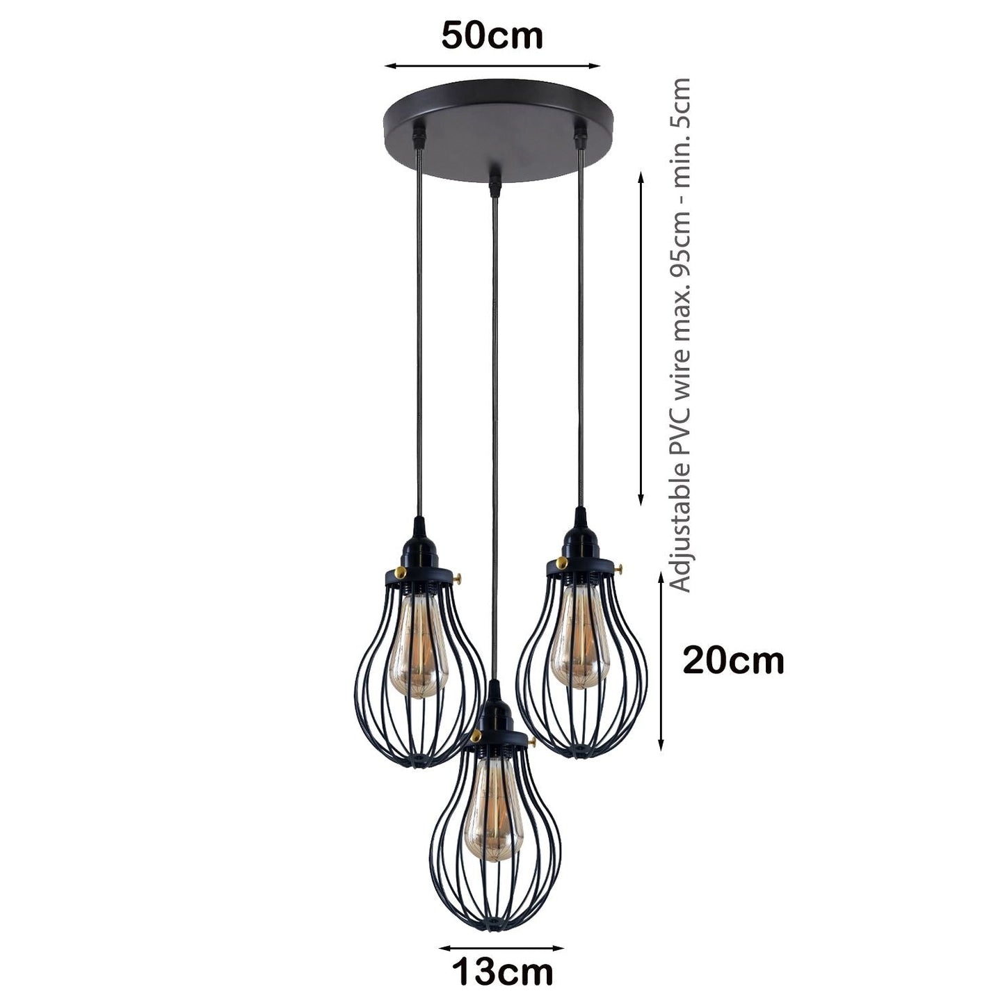 Driftline Black Cage Pendant Light E27 Collection