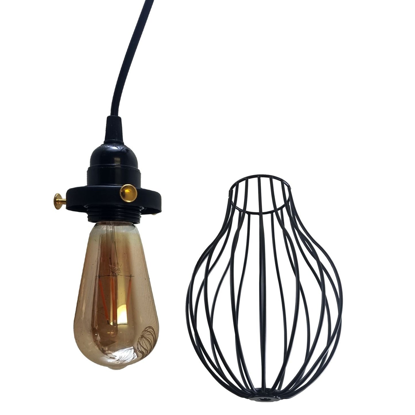 Driftline Black Cage Pendant Light E27 Collection