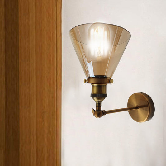 Industrial Retro Vintage Style Adjustable Glass Wall Light Sconce Lamp