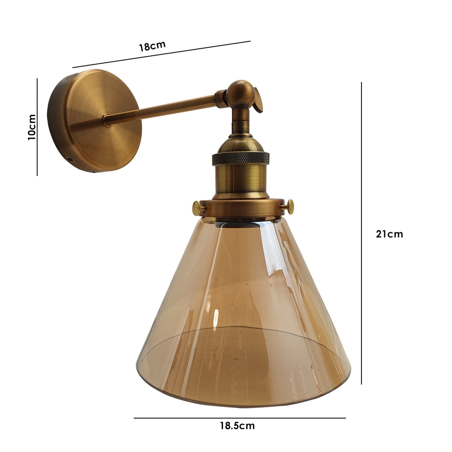 Industrial Retro Vintage Style Adjustable Glass Wall Light Sconce Lamp