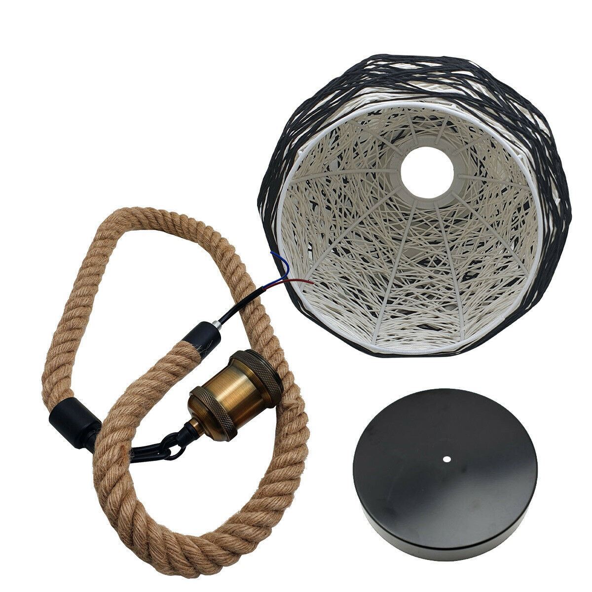 Rattan Ceiling Light lamp Hanging Hemp Rope Pendant Lamp Shade