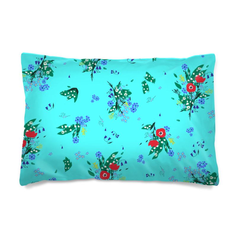 Blue Skies Turquoise Floral Duvet Cover Set