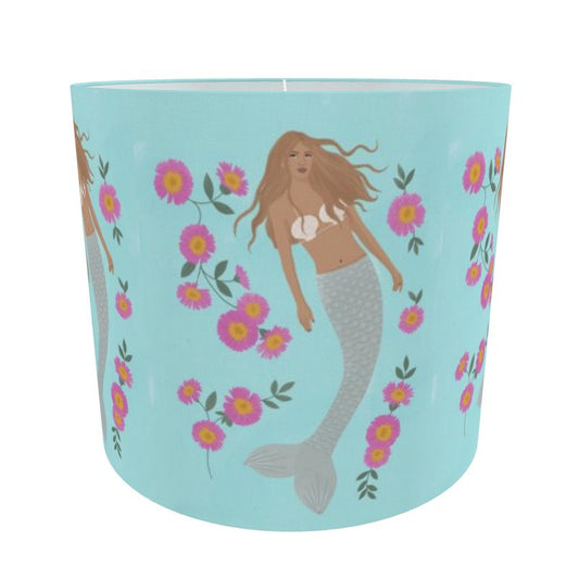 Senara Sea Whisper Sky Blue Round Drum lampshade