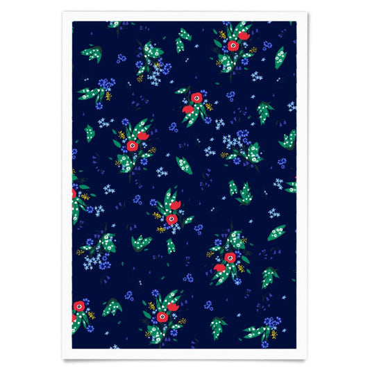 Moonlit Meadow Floral A3 Portrait Art Print - Loving You Back  ♥️ Free P&P