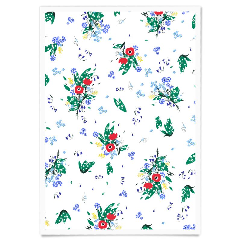 Flora Day White Floral Portrait A3 Art Print - Loving You Back  ♥️ Free P&P