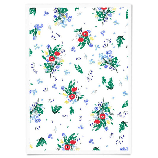 Flora Day White Floral Portrait A3 Art Print - Loving You Back  ♥️ Free P&P