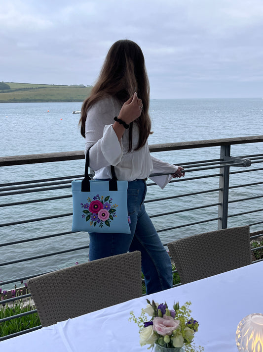 Posy Riot - Rose Eleanor - Opal - Neoprene Handbag