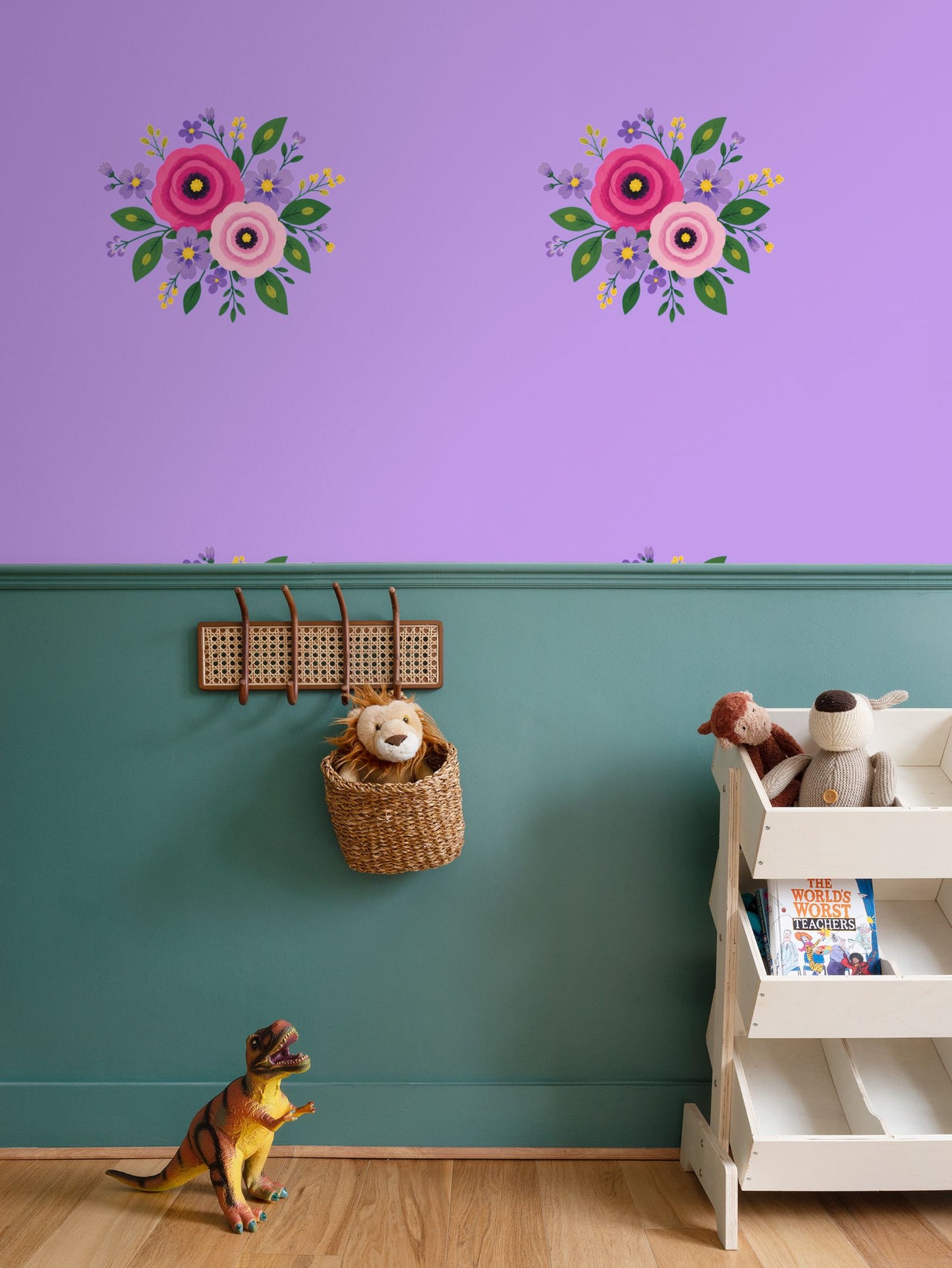 Posy Riot Wallpaper - Rose Eleanor - Deep Lilac