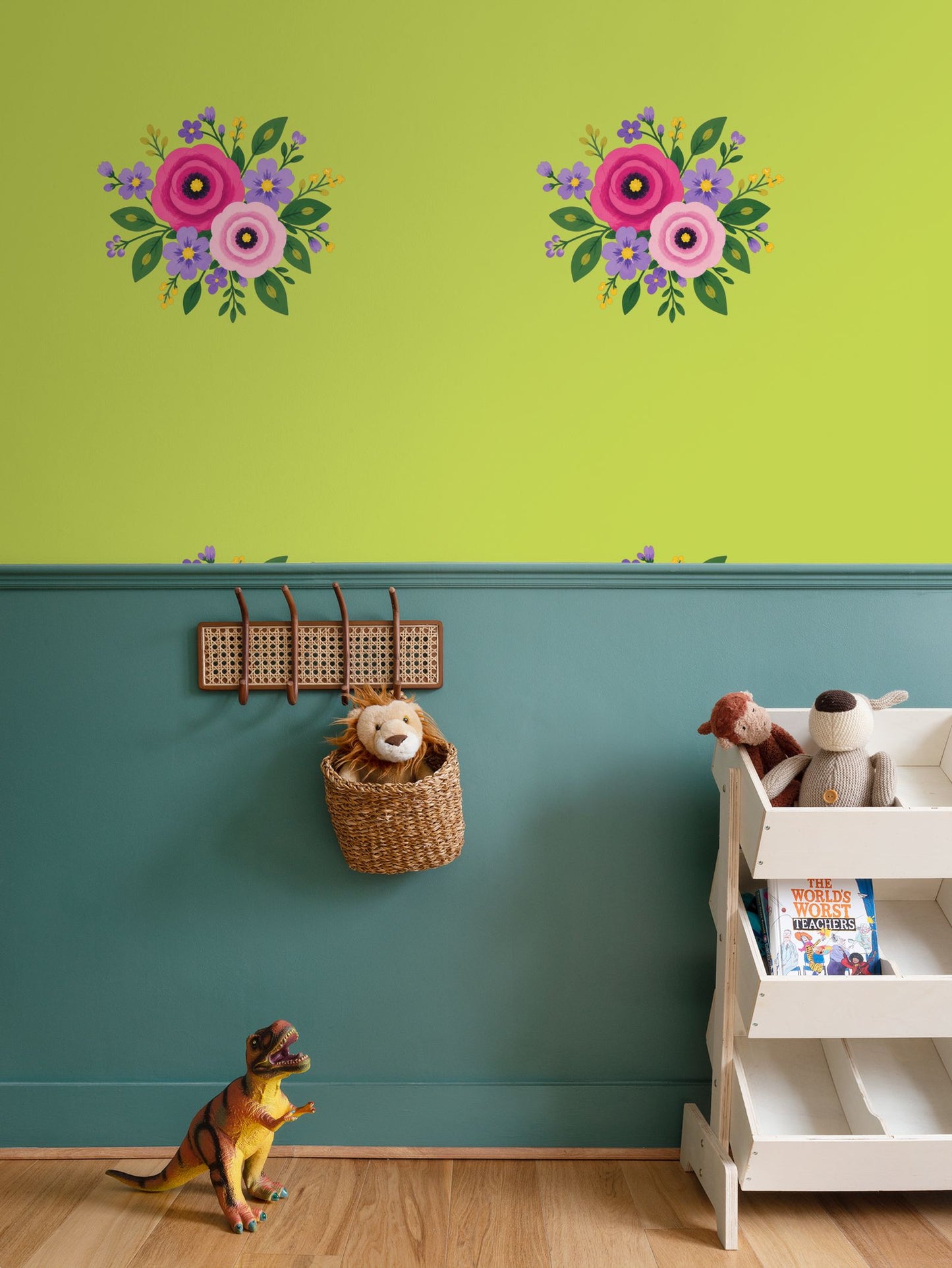 Posy Riot Wallpaper - Rose Eleanor - Lovely Lime
