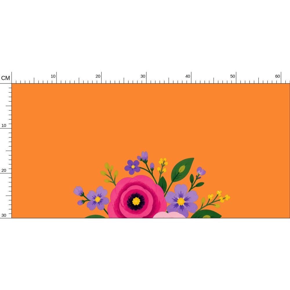 Posy Riot Wallpaper - Rose Eleanor  - Orange