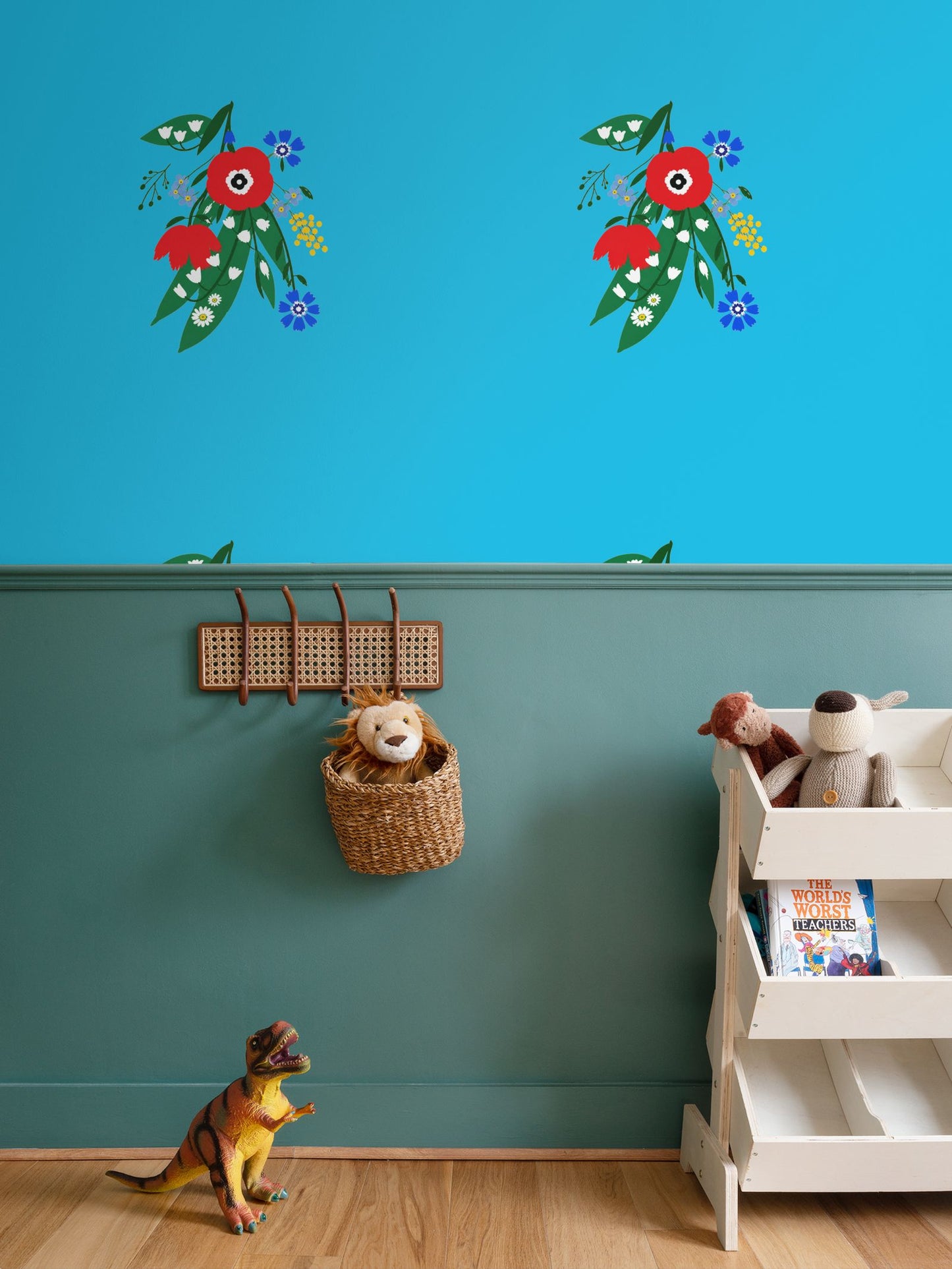 Posy Riot Wallpaper - Poppy Ardevora - Turquoise