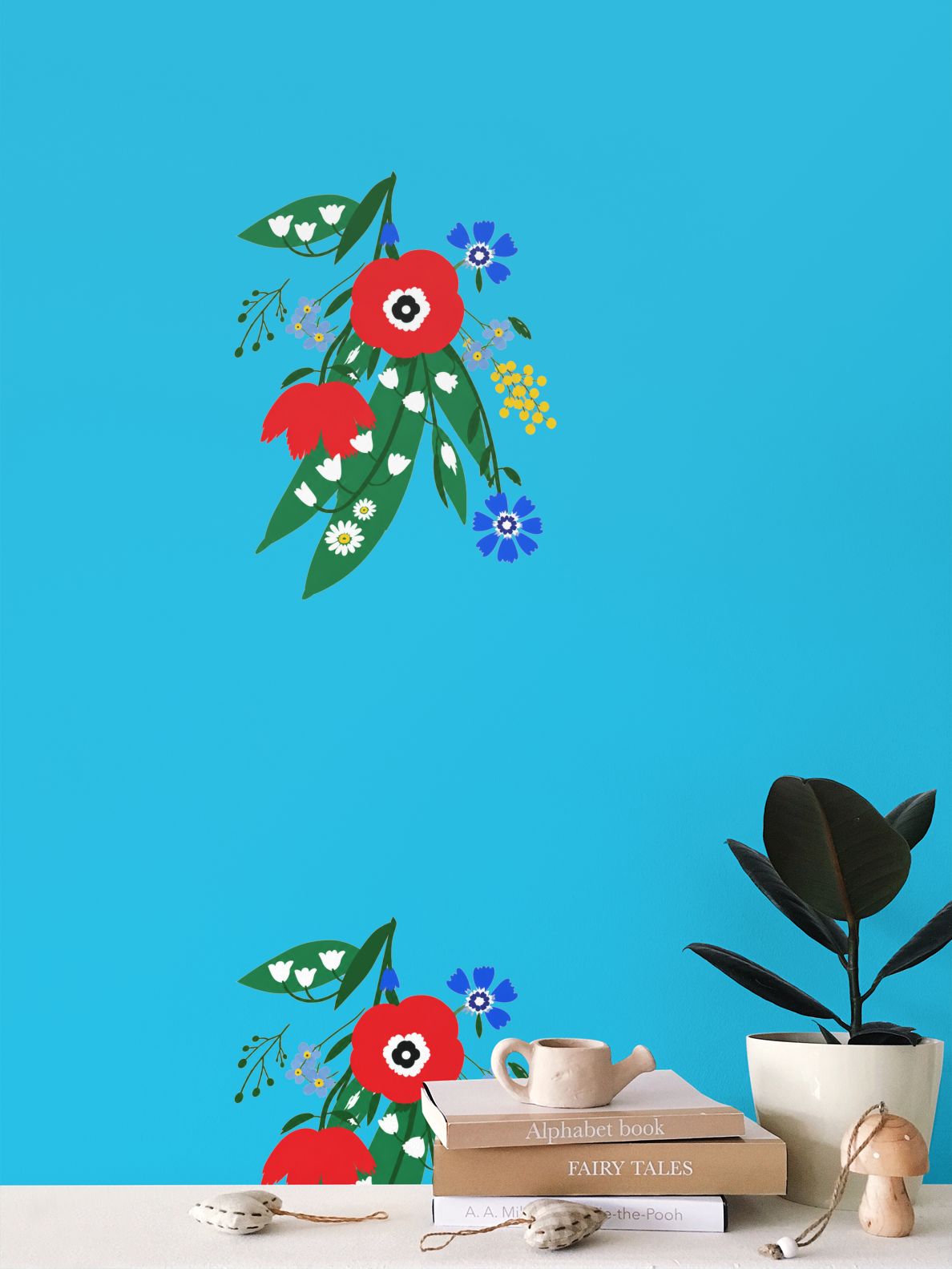 Posy Riot Wallpaper - Poppy Ardevora - Turquoise