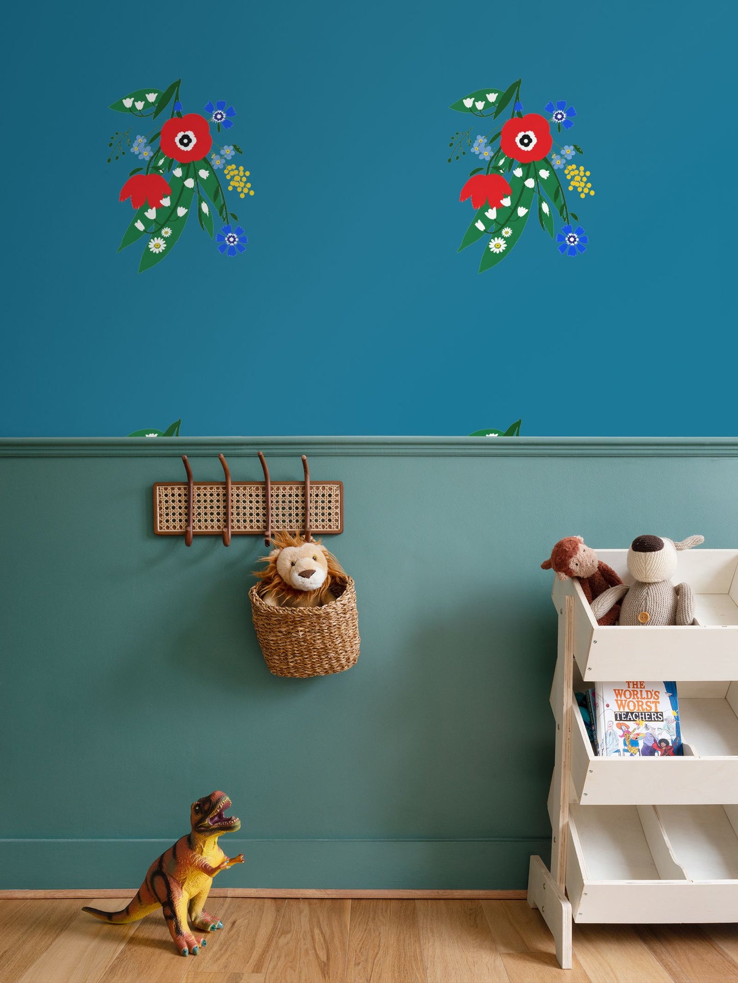 Posy Riot Wallpaper - Poppy Ardevora - Teal
