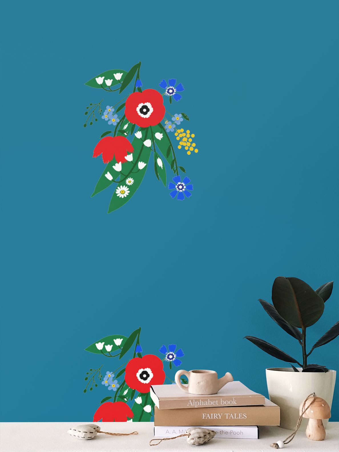 Posy Riot Wallpaper - Poppy Ardevora - Teal