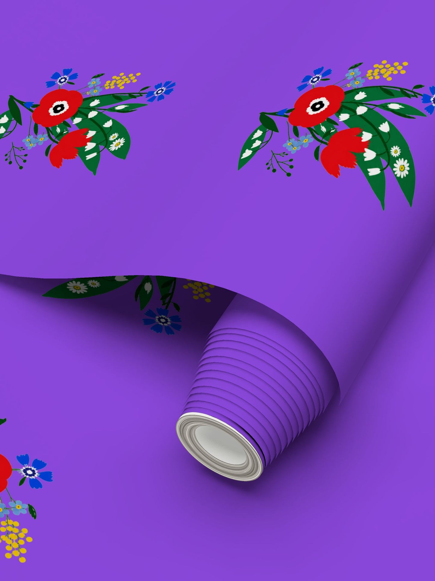 Posy Riot Wallpaper - Poppy Ardevora - Hot Purple