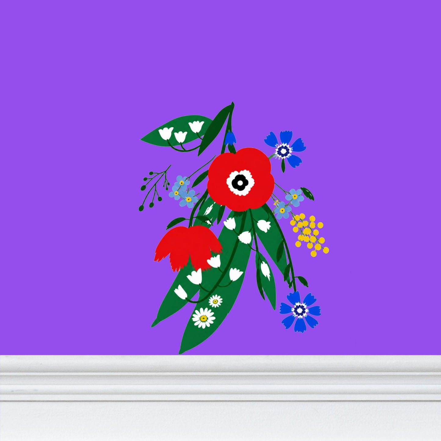 Posy Riot Wallpaper - Poppy Ardevora - Hot Purple