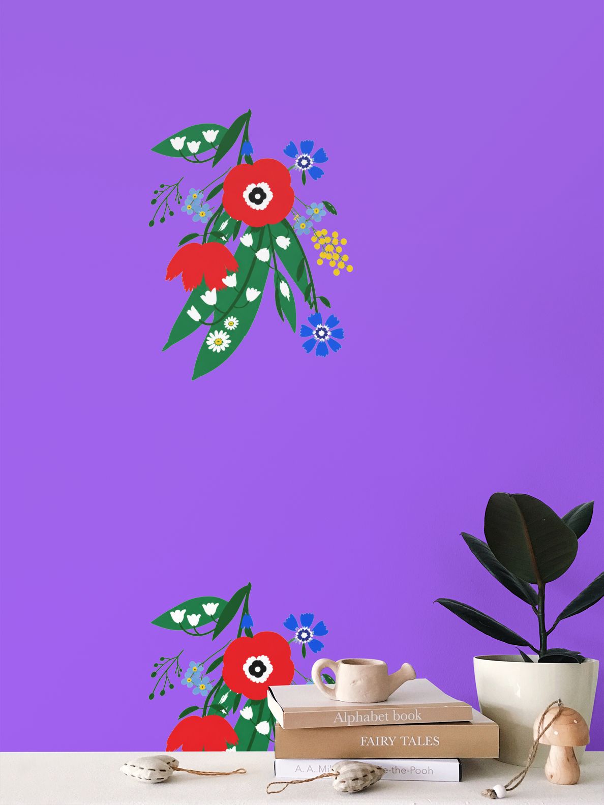 Posy Riot Wallpaper - Poppy Ardevora - Hot Purple