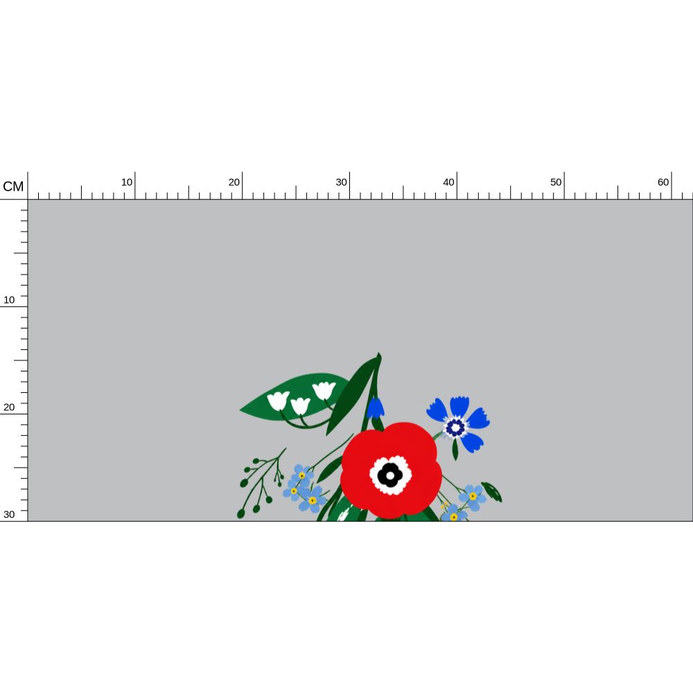 Posy Riot Wallpaper - Poppy Ardevora - Misty Grey
