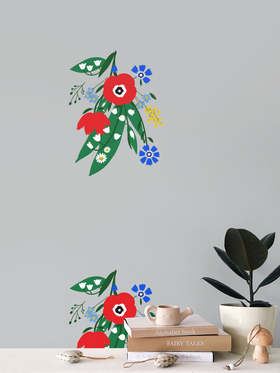 Posy Riot Wallpaper - Poppy Ardevora - Misty Grey