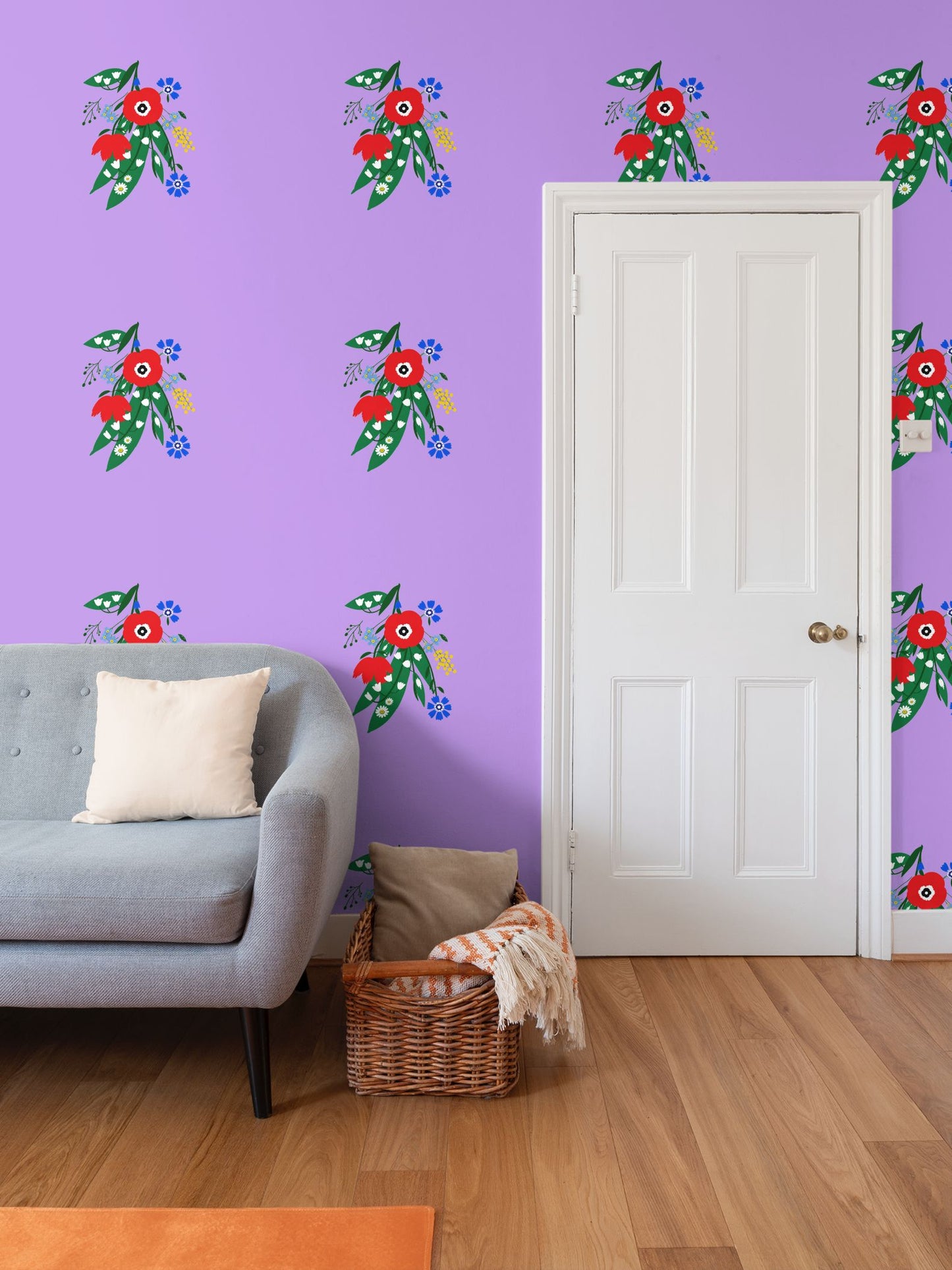 Posy Riot Wallpaper - Poppy Ardevora - Lush Lilac