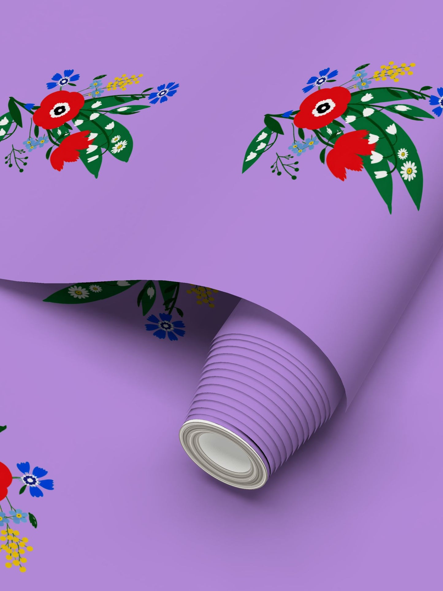 Posy Riot Wallpaper - Poppy Ardevora - Lush Lilac