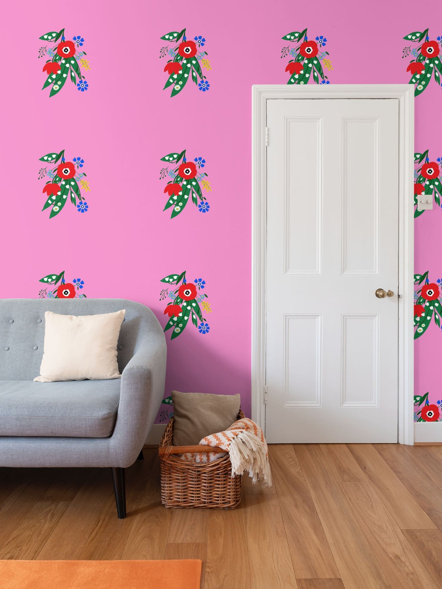 Posy Riot Wallpaper - Poppy Ardevora - Pink Pop