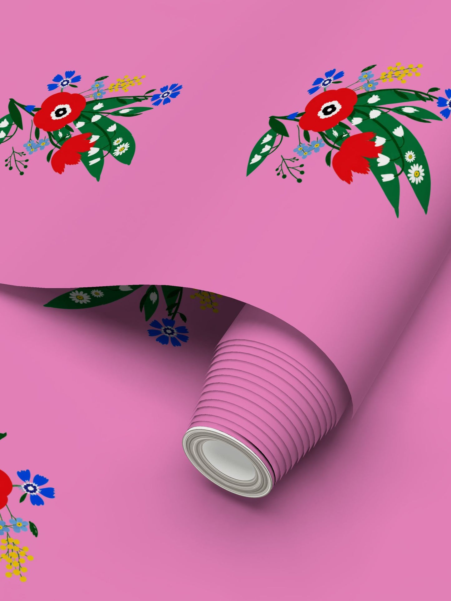 Posy Riot Wallpaper - Poppy Ardevora - Pink Pop