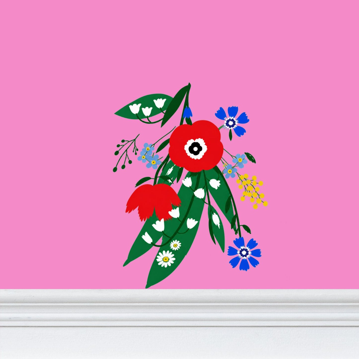 Posy Riot Wallpaper - Poppy Ardevora - Pink Pop