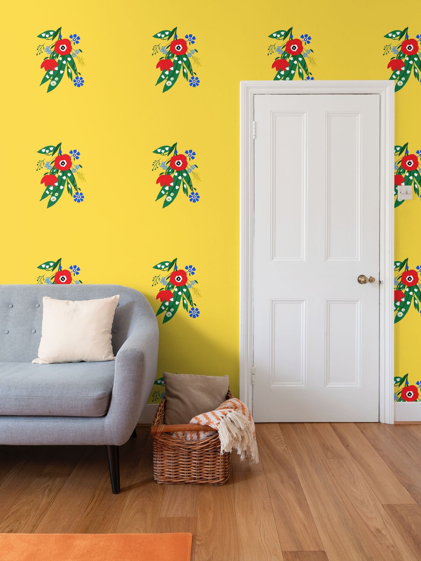 Posy Riot Wallpaper - Poppy Ardevora - Sunny Yellow