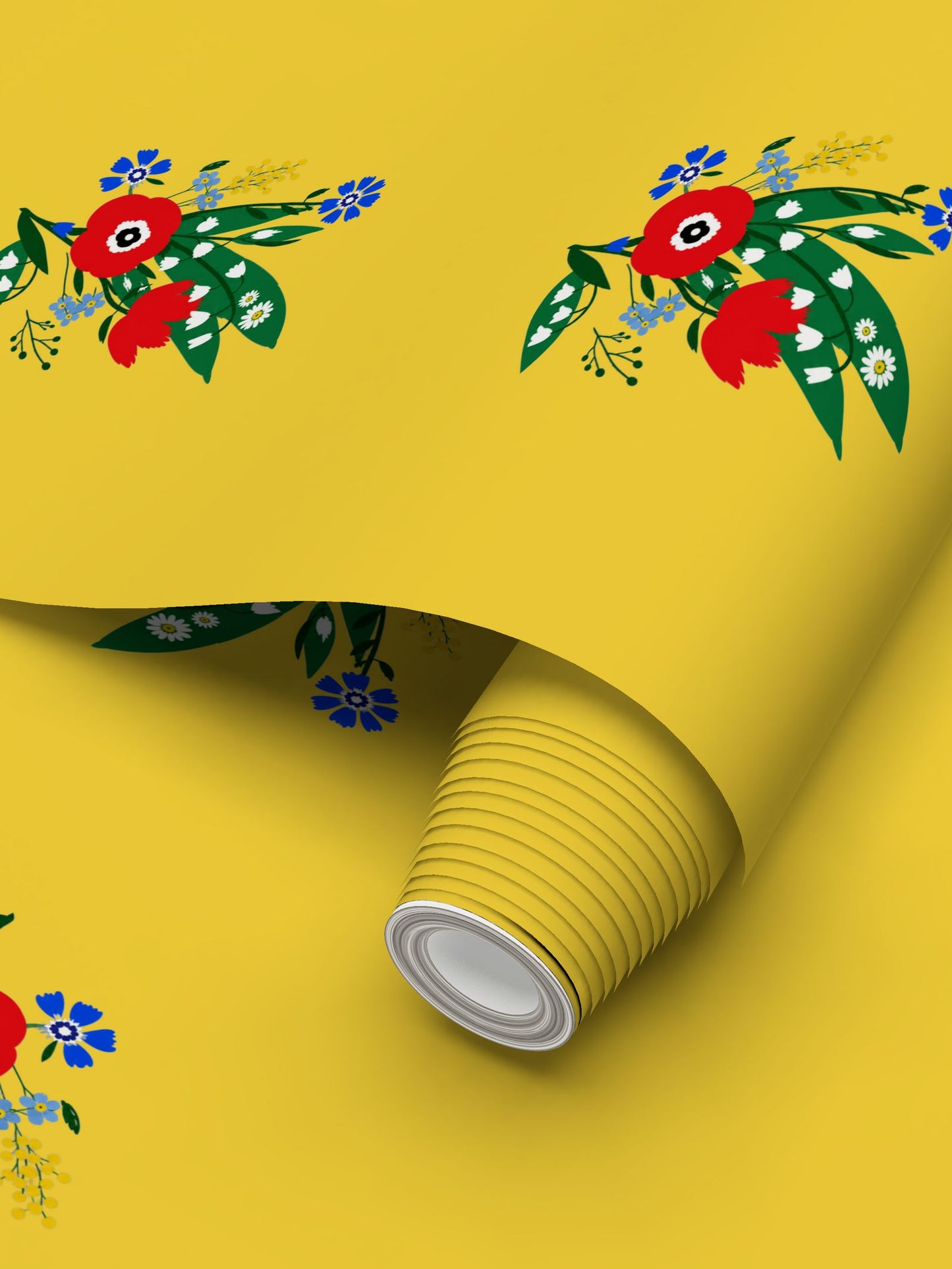 Posy Riot Wallpaper - Poppy Ardevora - Sunny Yellow