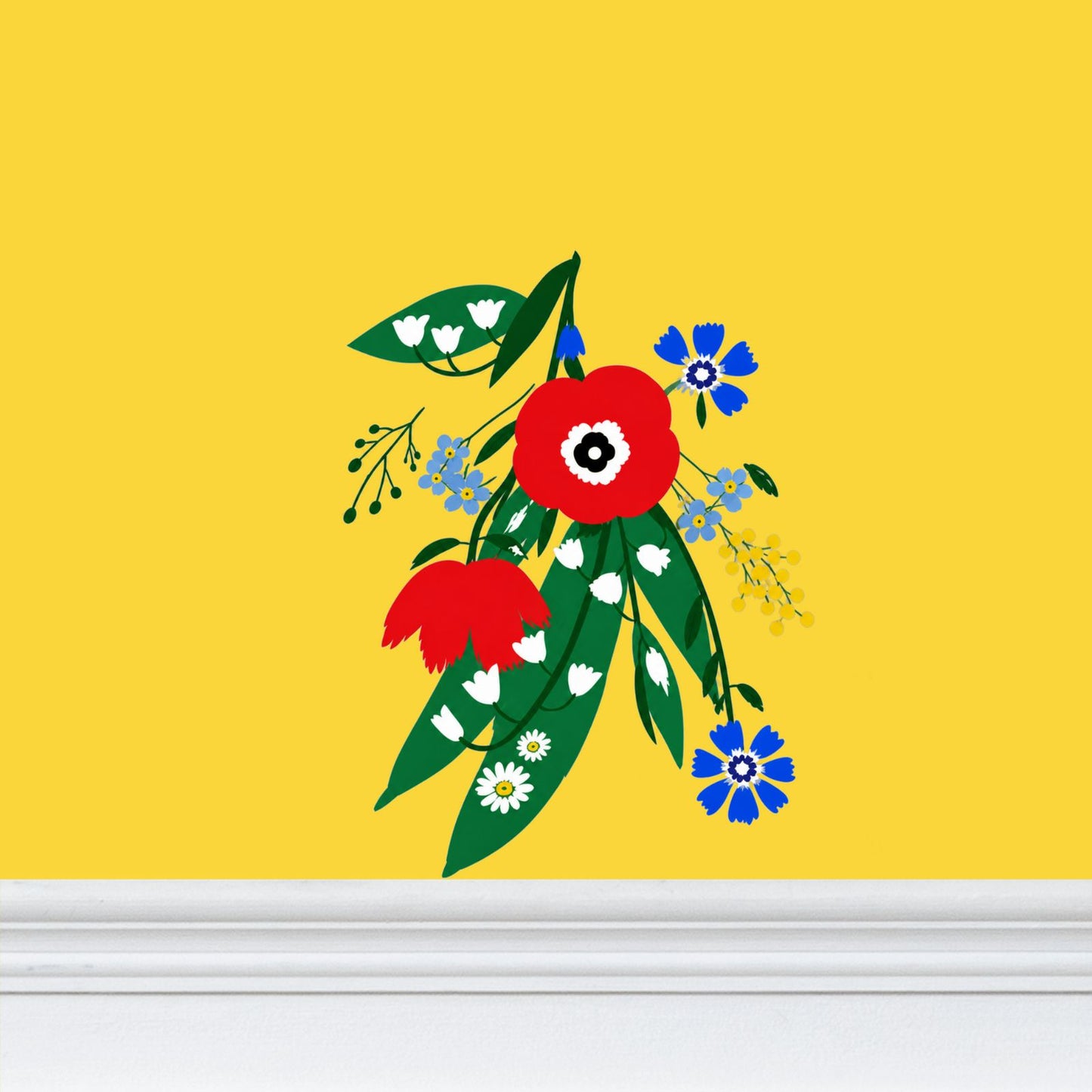 Posy Riot Wallpaper - Poppy Ardevora - Sunny Yellow