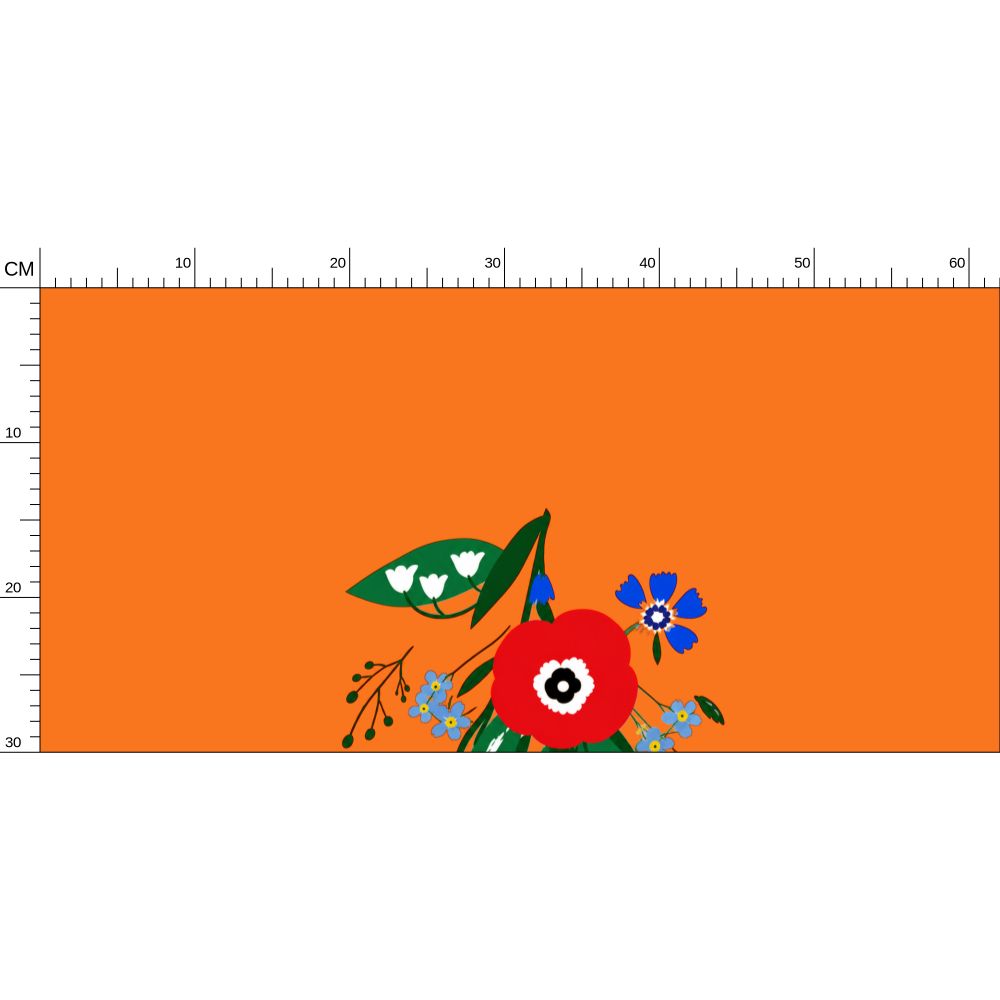 Posy Riot Wallpaper - Poppy Ardevora - Orange