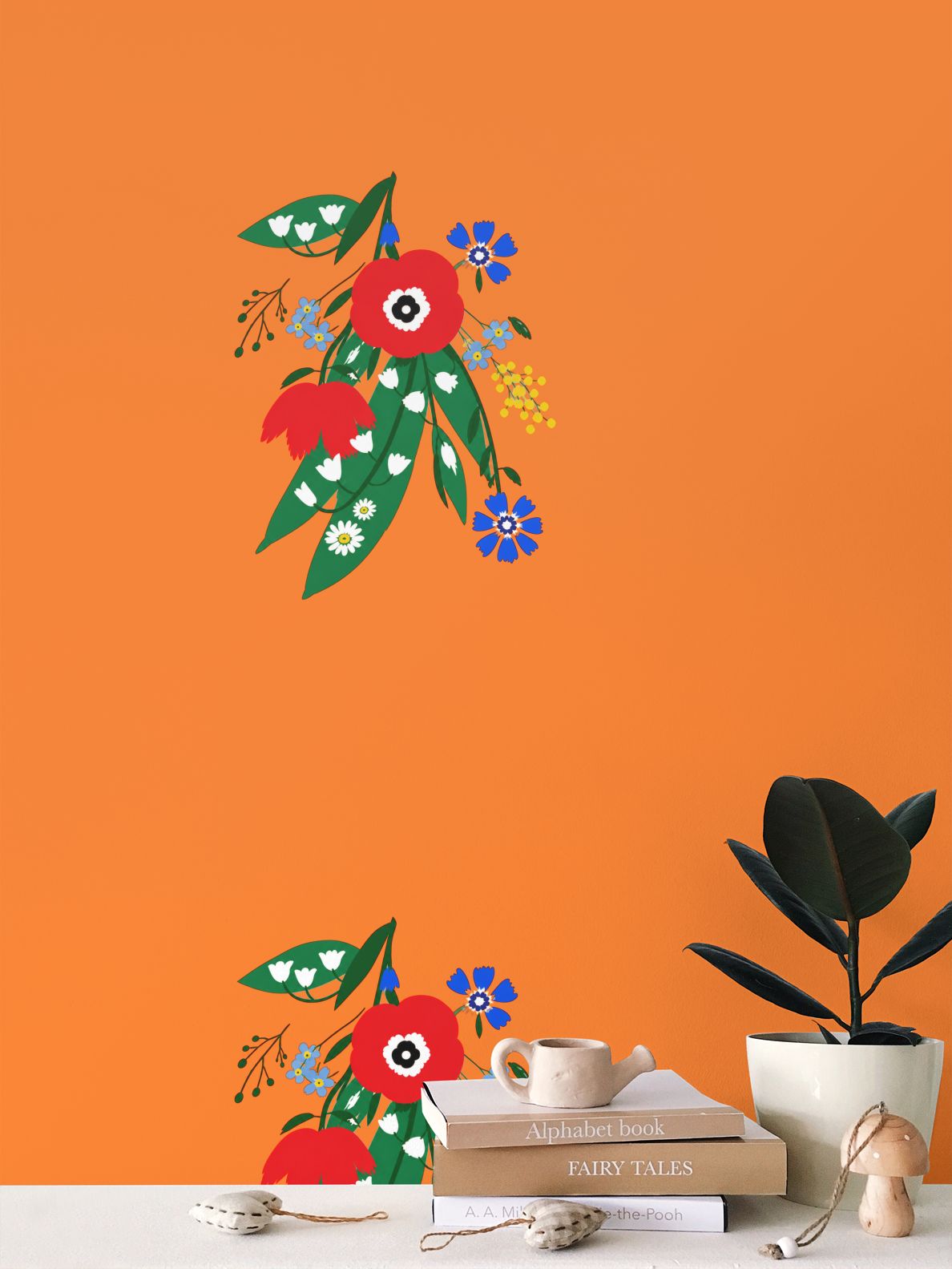 Posy Riot Wallpaper - Poppy Ardevora - Orange