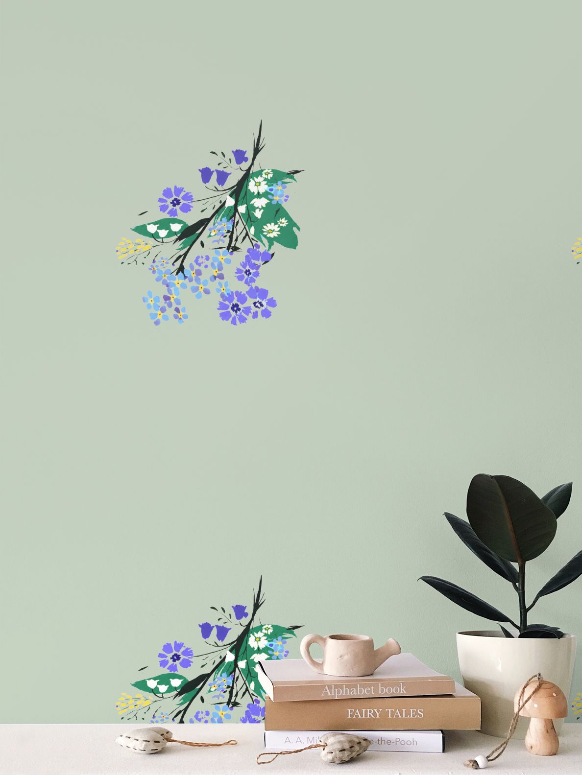 Posy Riot Wallpaper - Eva May - Soft Sage