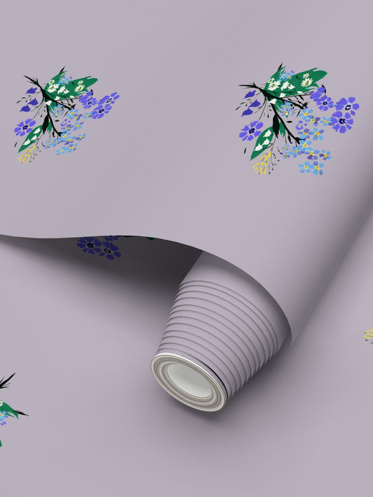 Posy Riot Wallpaper - Eva May - Lilac Grey