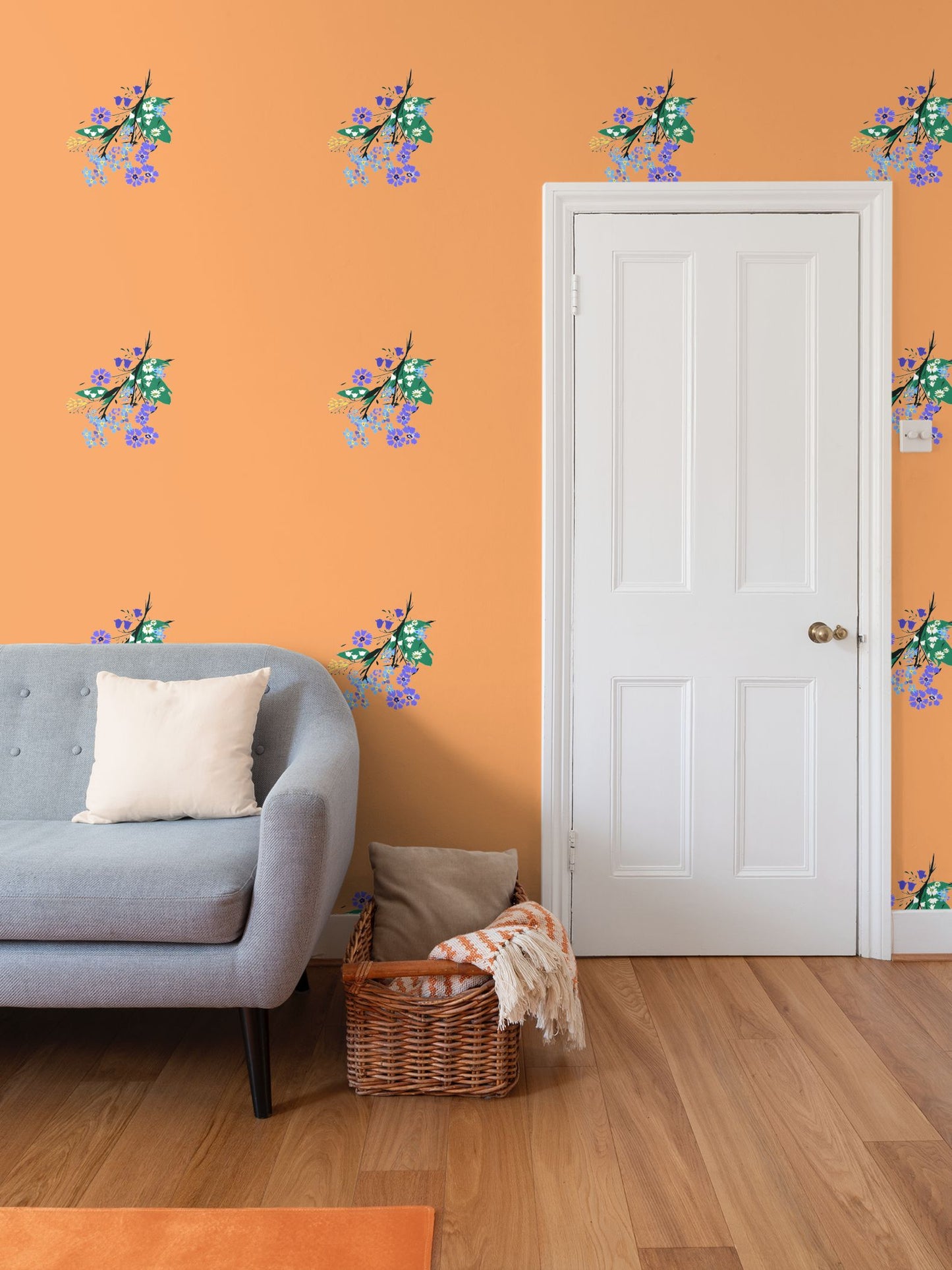 Posy Riot Wallpaper - Eva May - Orange