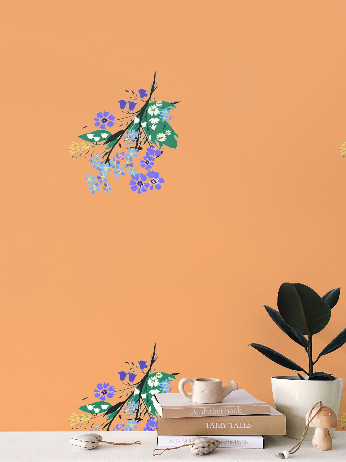 Posy Riot Wallpaper - Eva May - Orange