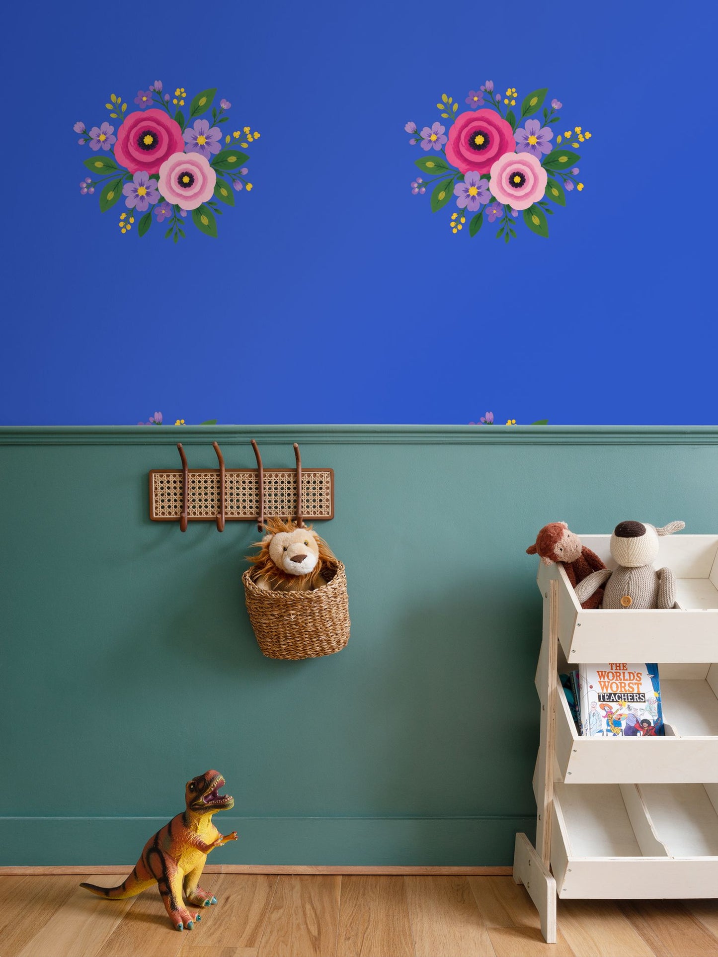 Posy Riot Wallpaper - Rose Eleanor - Colbalt Blue