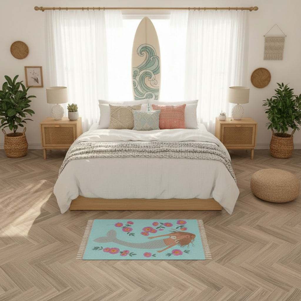 Senara Fringed Velvet Rug - Sea Whisper