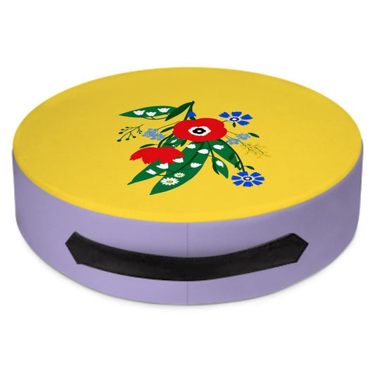 Posy Riot Round Floor Cushion - Poppy Ardevora - Yellow