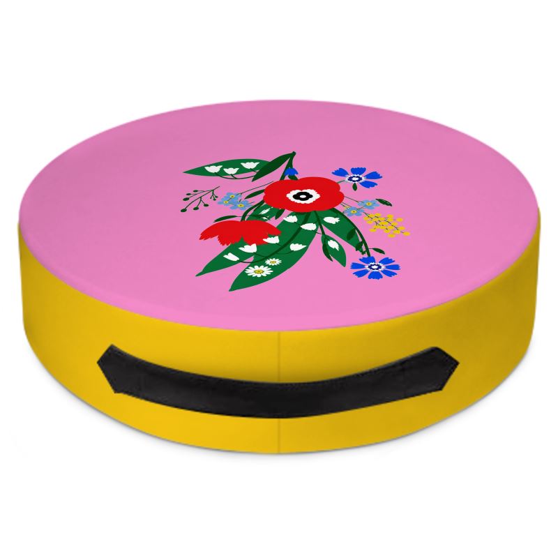 Posy Riot Round Floor Cushion - Poppy Ardevora - Pink Pop