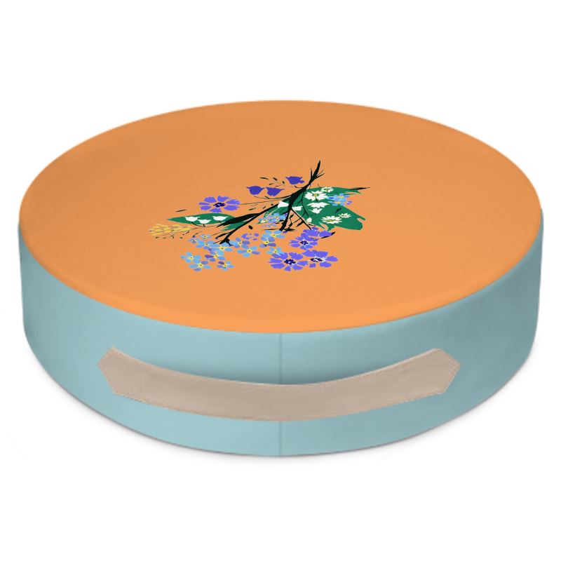 Posy Riot Round Floor Cushion - Eva May - Orange