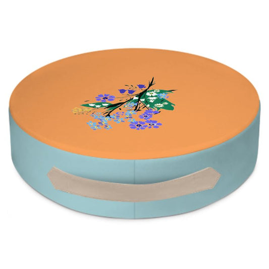 Posy Riot Round Floor Cushion - Eva May - Orange