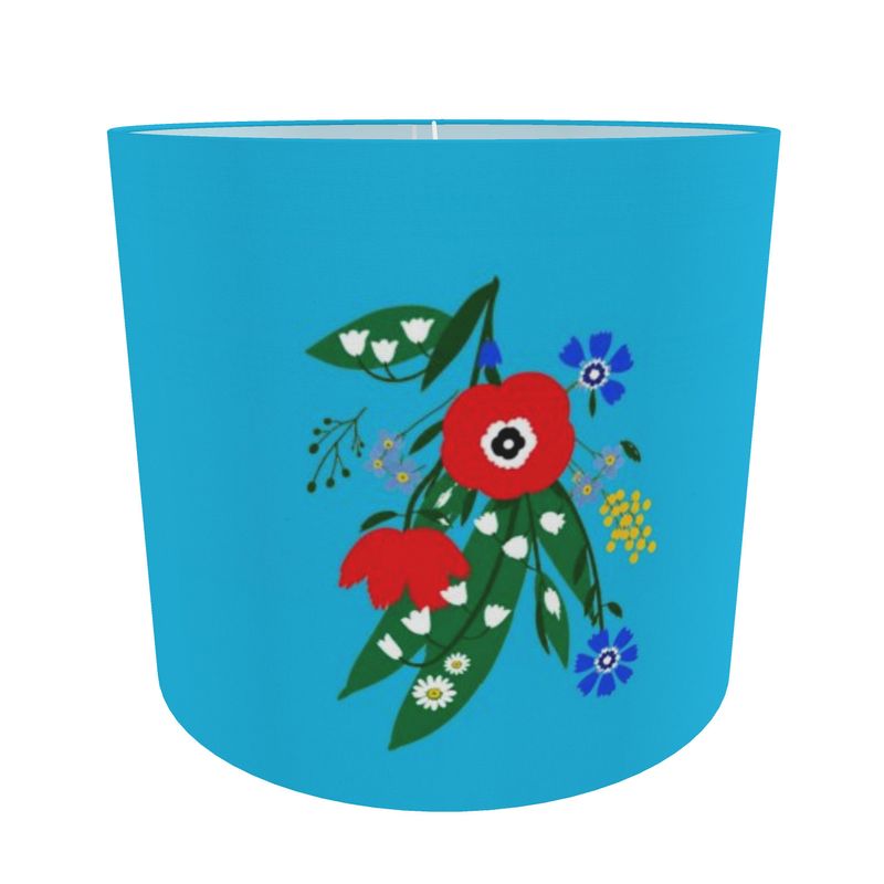 Posy Riot Lamp Shade - Poppy Ardevora - Turquoise