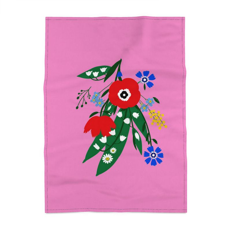 Posy Riot Tea Towel - Poppy Ardevora - Pink Pop