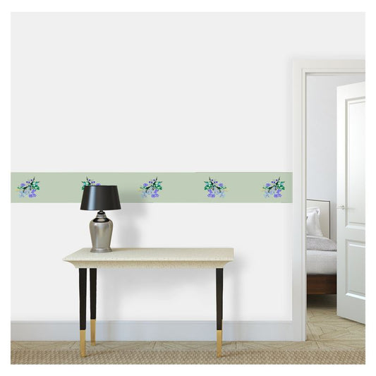 Posy Riot Wallpaper Border - Eva May - Soft Sage