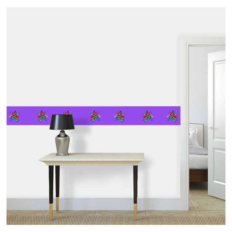 Posy Riot Wallpaper Border - Poppy Ardevora - Hot Purple