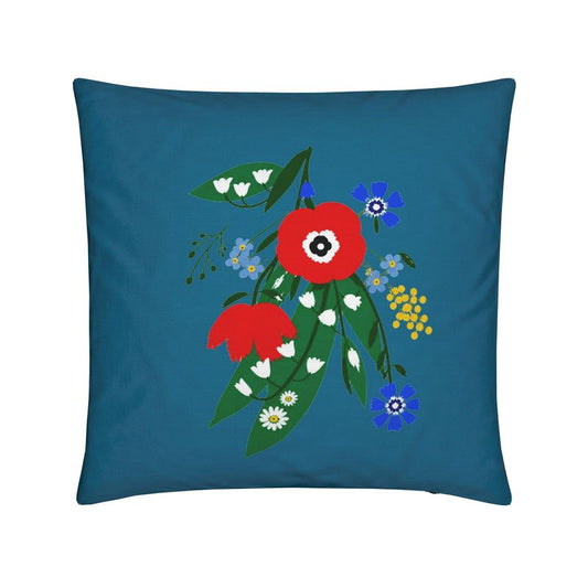Posy Riot Cushion - Poppy Ardevora - Teal
