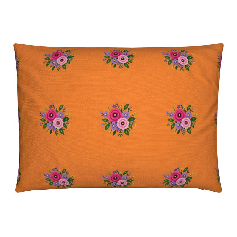Posy Riot Cushion - Rose Eleanor- Ditsy Orange